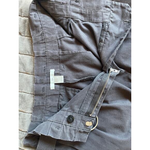 Gap grey paperbag waist pleated chinos with matching belt, size 00 - Picture 8 of 10